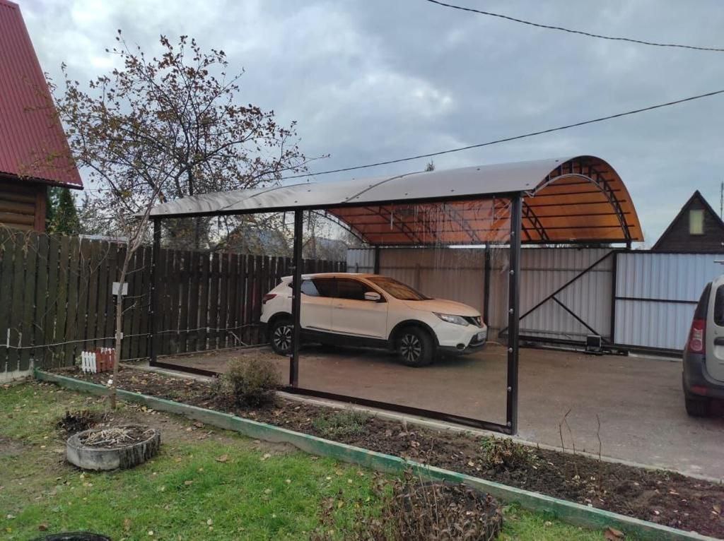 Прозрачные шторы ПВХ для навеса под автомобиль в Восходе